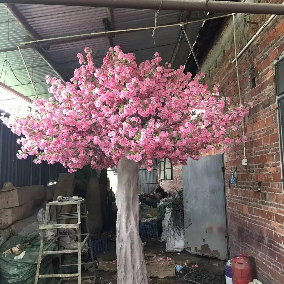 7 foot tall outdoor fake Peach Blossom trees big artificial plants wooden christmas decoration for christmas tree