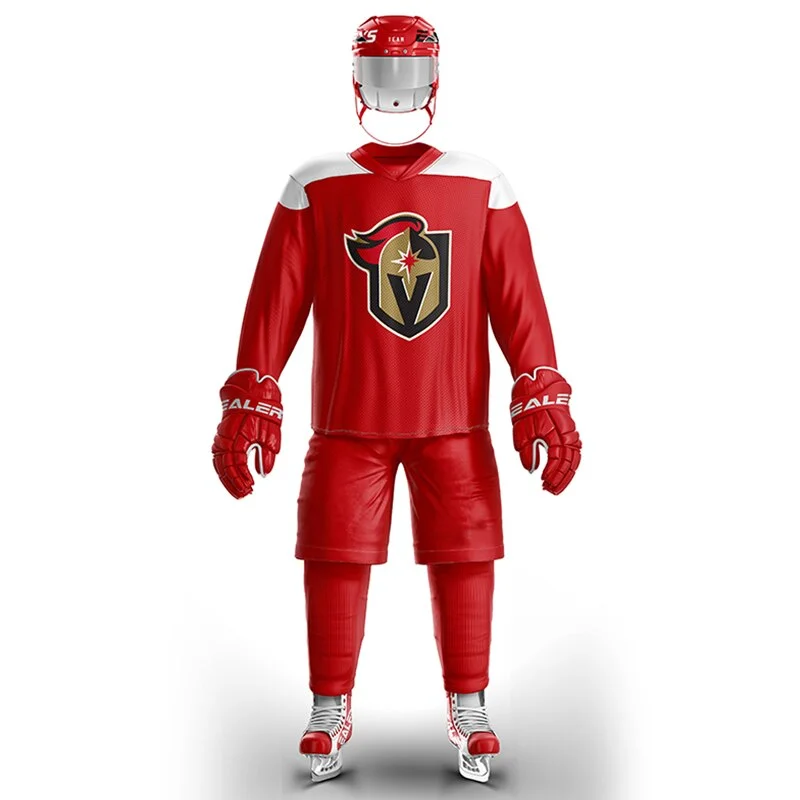 Лидер продаж OEM сервис Fcatory мужская красная сублимированная форма для хоккея с шайбой