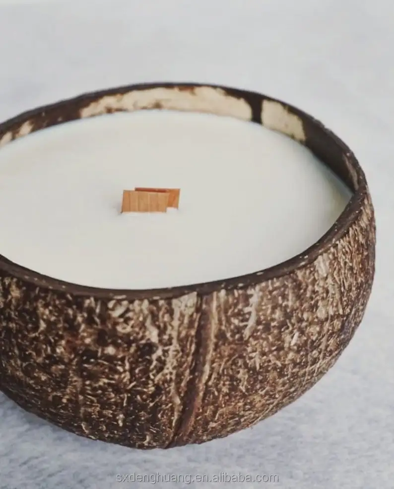 Nature Scented Coconut Shell Candle, Coconut Bowl Candle,   Home Decor