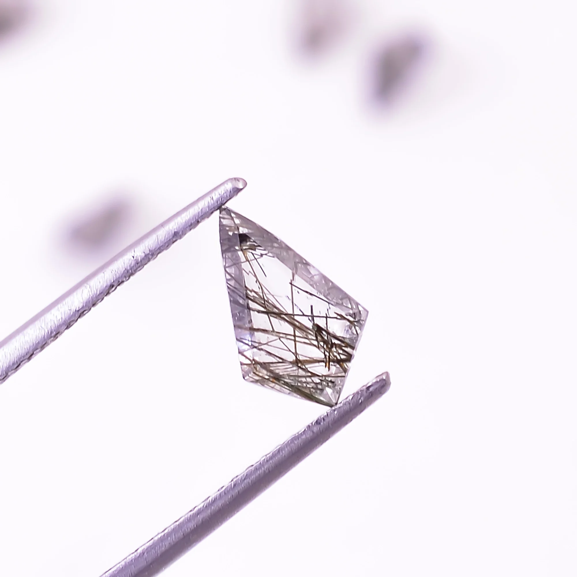 Natural Black Rutile Quartz Kite Shape Step Cut Wholesale Loose Gemstone For Jewelry Making Black Rutile Kite Cut Gemstones