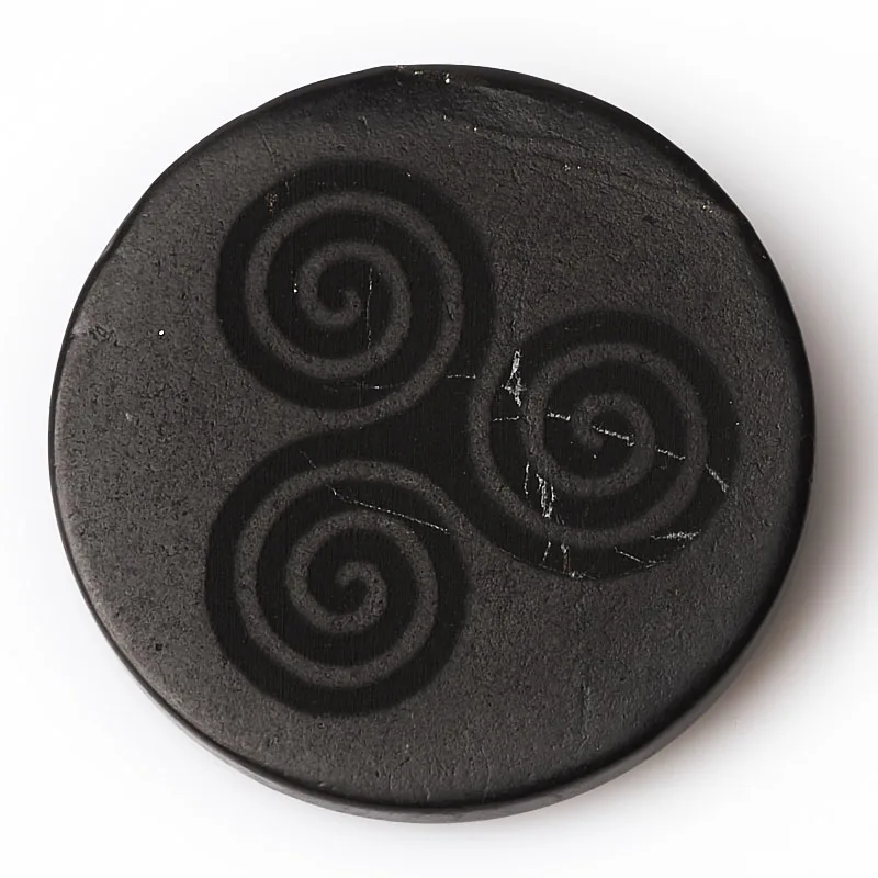 Shungite/Schungit  30 mm protection cell phone shungite plate with engravings
