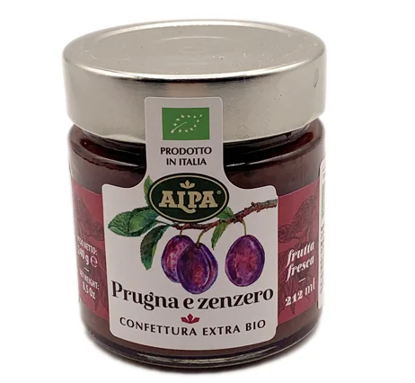 organic plum and ginger jam 212ml