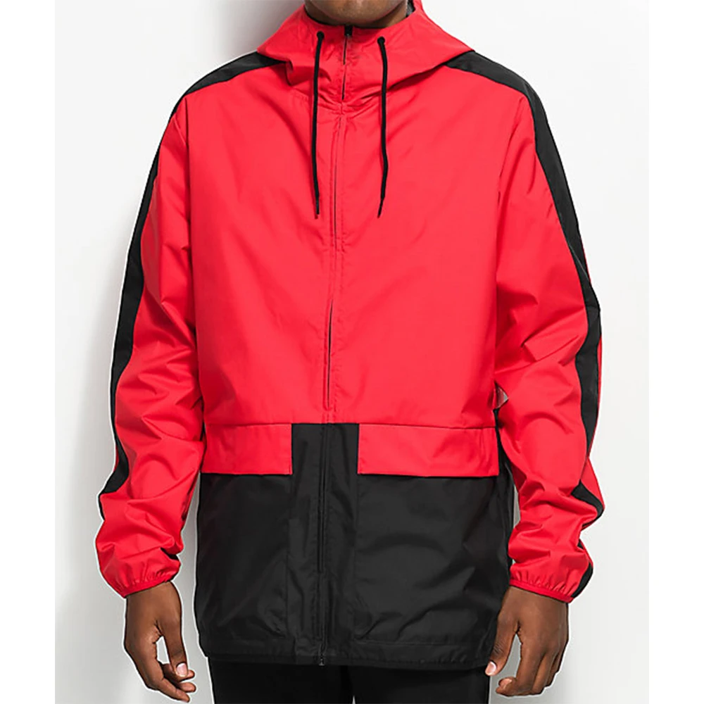 Wholesale Price Mens Turn Down Collar Custom Half Zip Pullover  1/4 Zipper Style Windbreaker Jacket