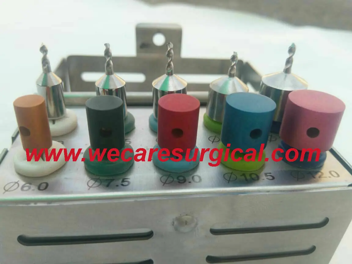 Набор конических сверл 25 шт. в комплекте с заглушками для зубных имплантатов и хирургических наведений CE