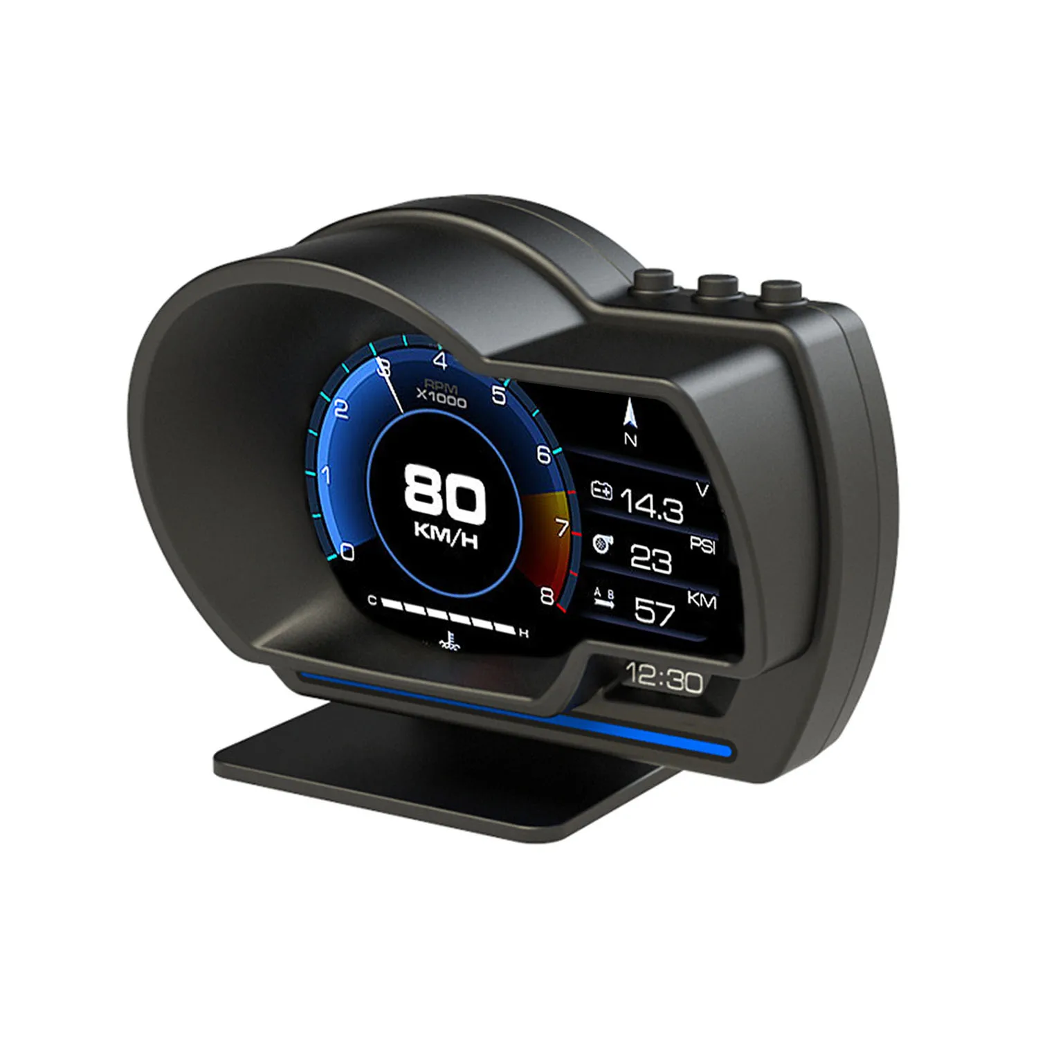 Acclope-6 OBD+GPS dual system Smart Gauge Speeding alarm High resolution No delay car HUD