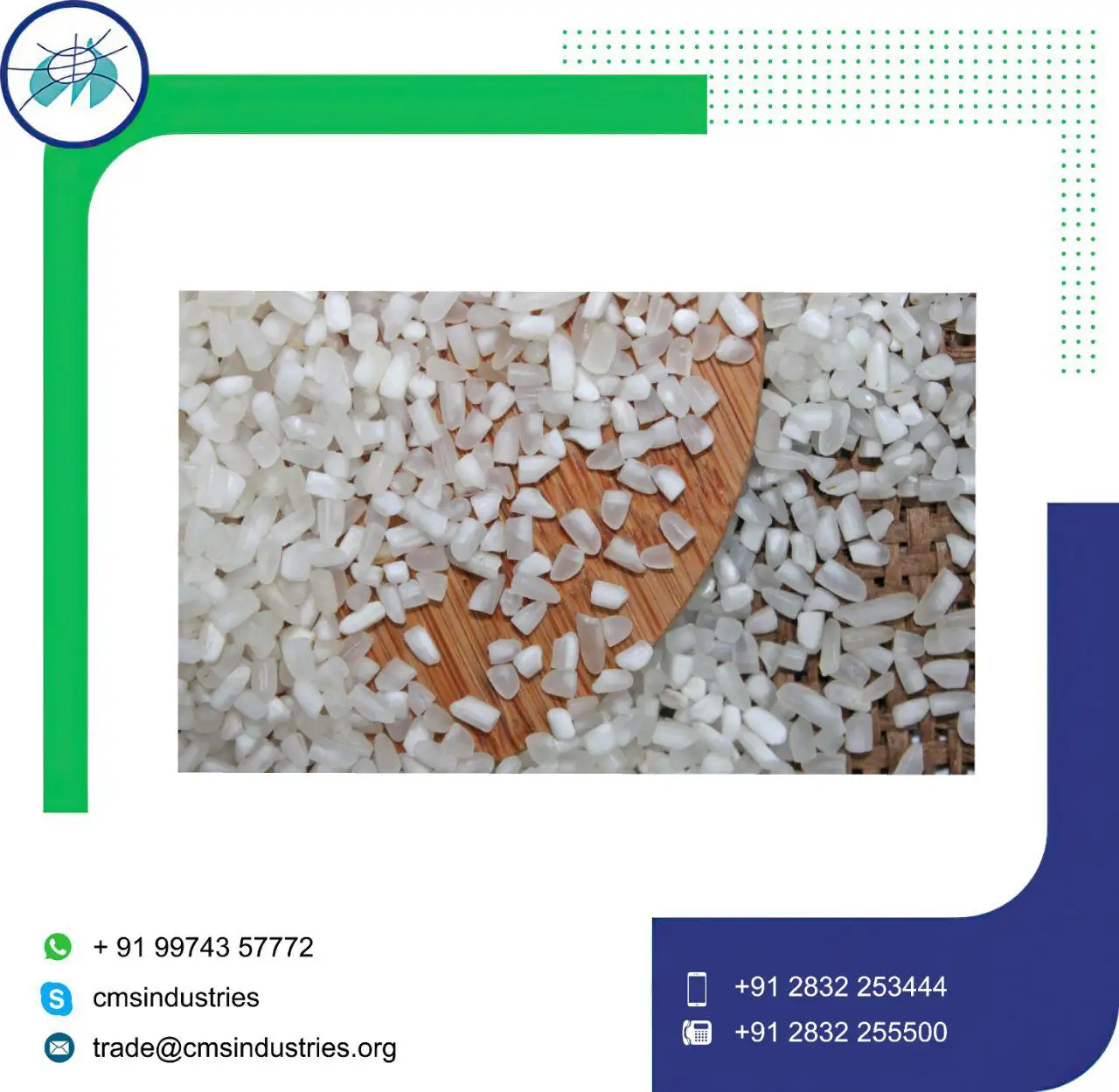  100% разбитого необработанного риса высшего качества