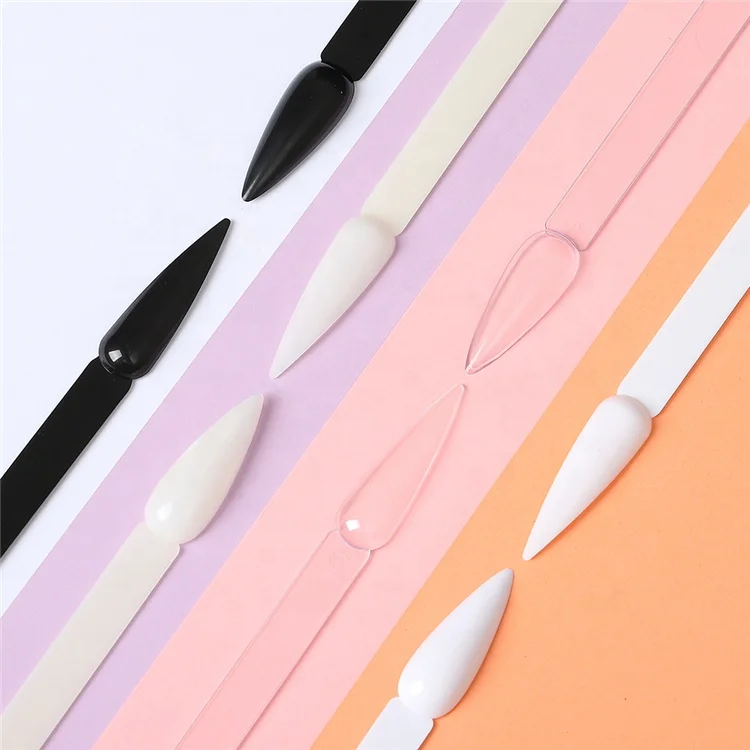 
40pcs/lot 2 size 4 colors False Nails Display Tips Stiletto faux ongles espositore nail wheel clear tip nail Showing Shelf Salon 