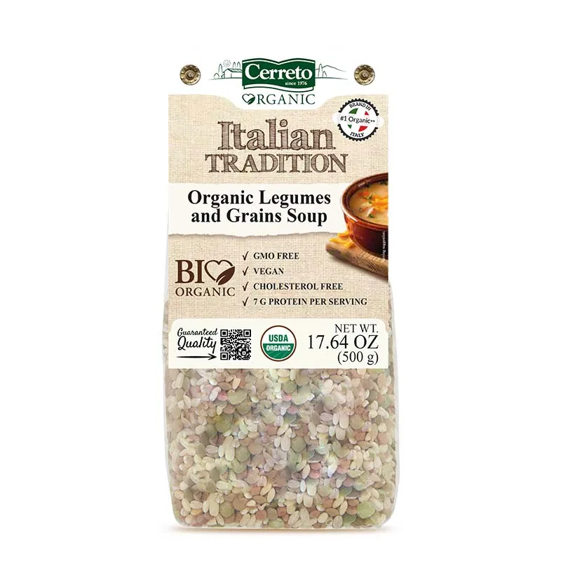 Best Italian Quality Organic Legumes and Grains Soup source of fiber and protein 500g