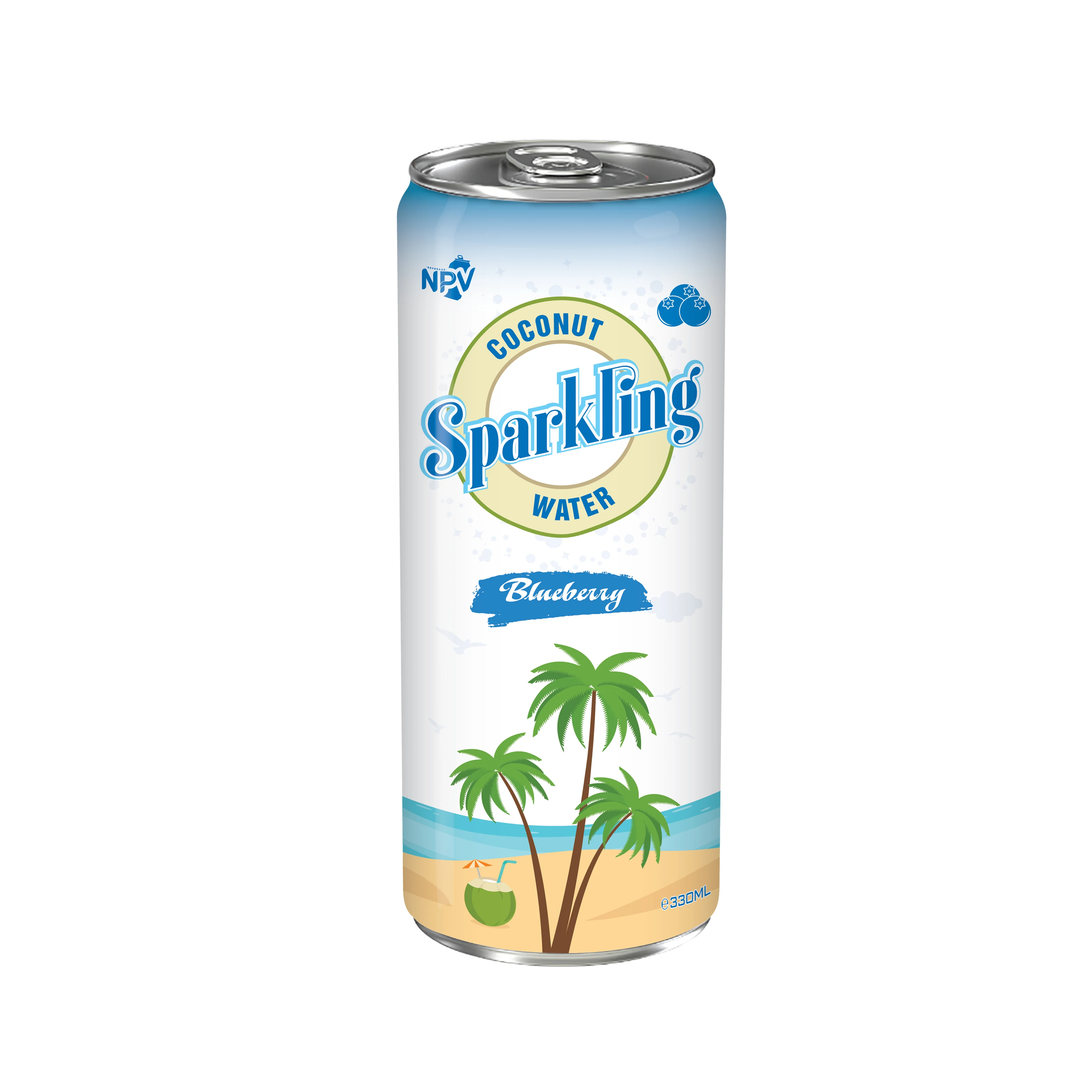 Hot Products 330ml Can Sparkling Coconut Water With Blueberry Flavor - OEM Beverage Company Company Price