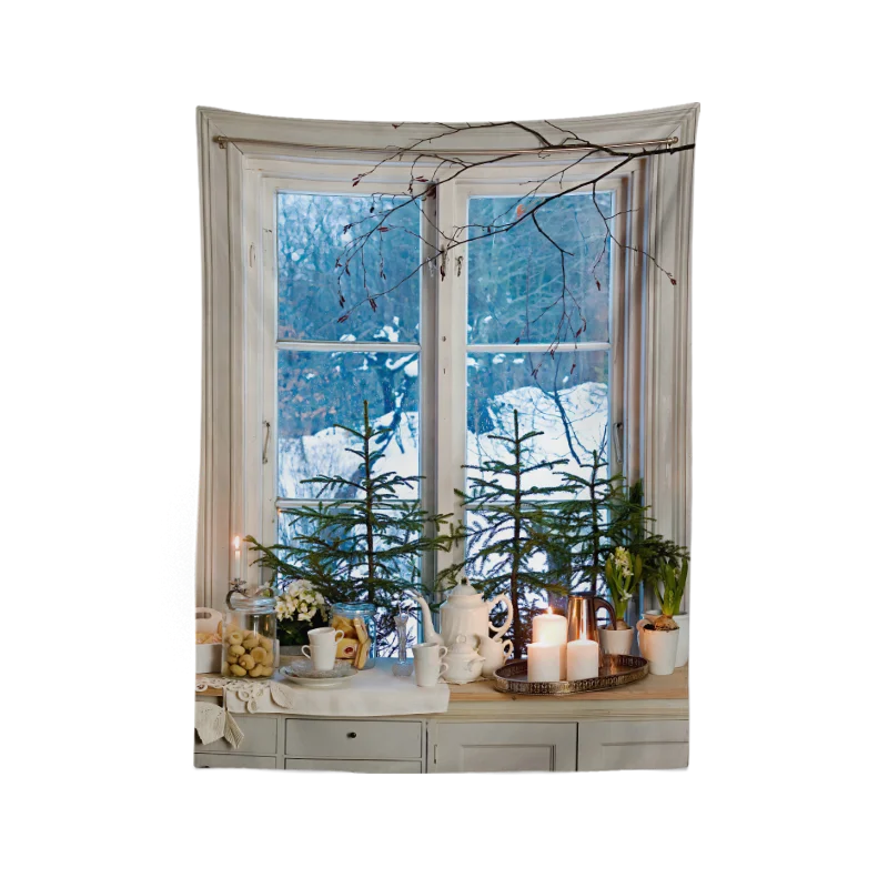 150x200 Зимний снег арт Арктический круг праздничный Досуг праздничный настенный гобелен