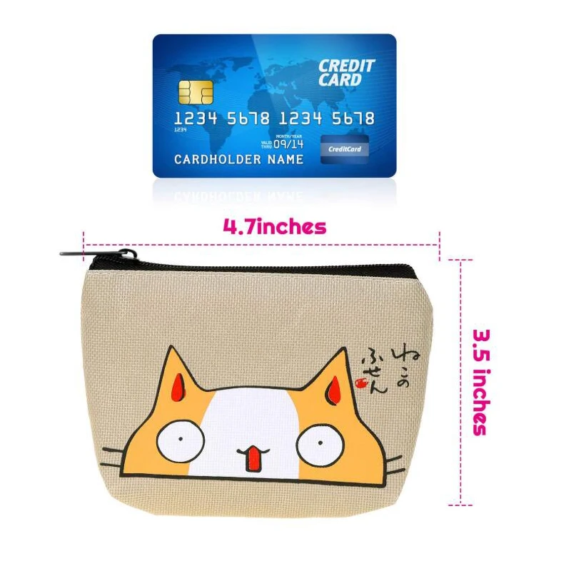 Холщовый кошелек для мелочи на заказ сумочка молнии смены Мини косметички женщин и