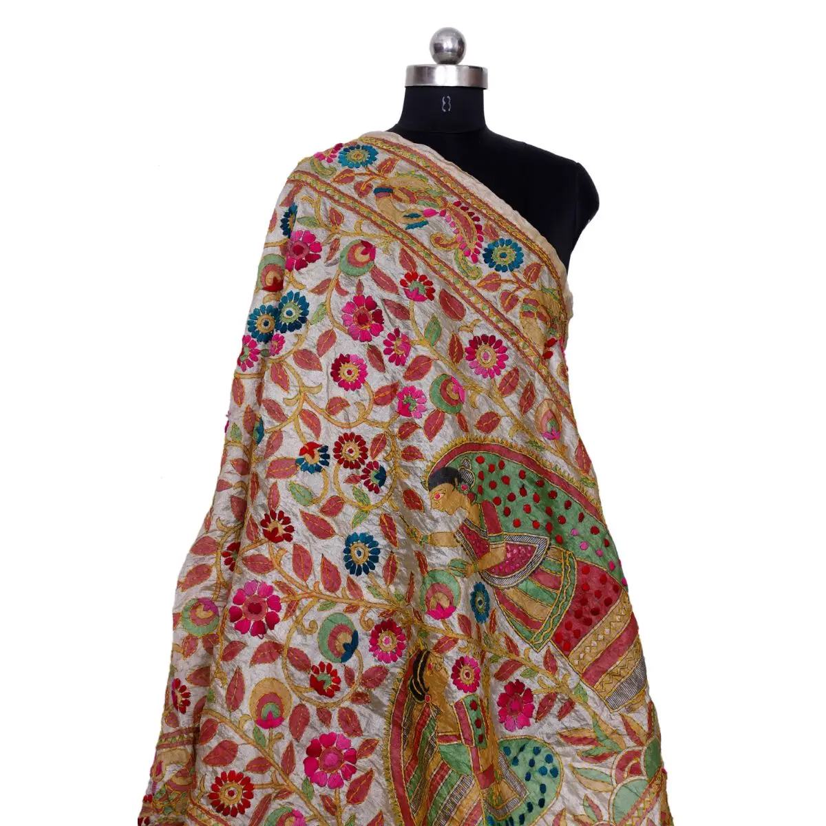 Hand Embroidery colorful Indian Wedding Traditional Scarf Party Wear Stole Chunni Scarves & Wraps