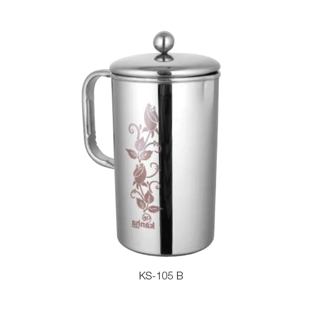 STAINLESS STEEL COPPER WATER JUG / WITH LID COOLER PITCHER for COLD and HOT SALE
