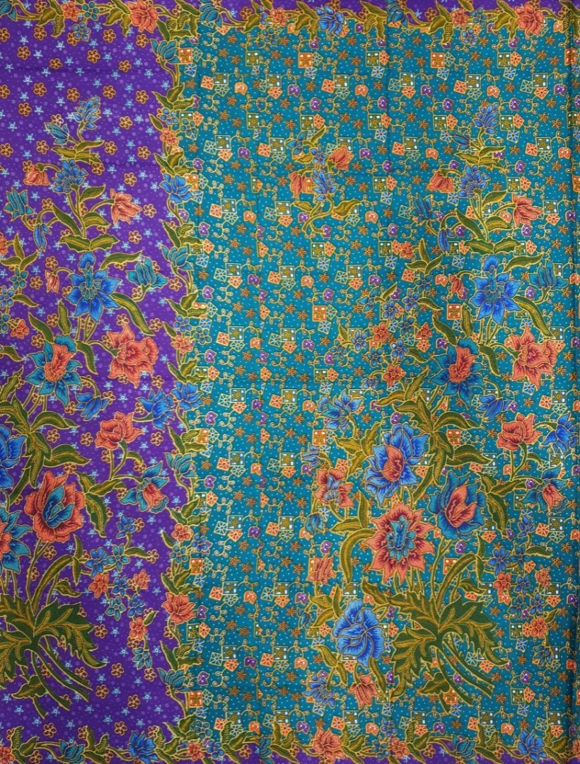 
Supplier Malaysia best selling kain Batik Poly-Cotton machine print floral design pattern sewed in Tube 