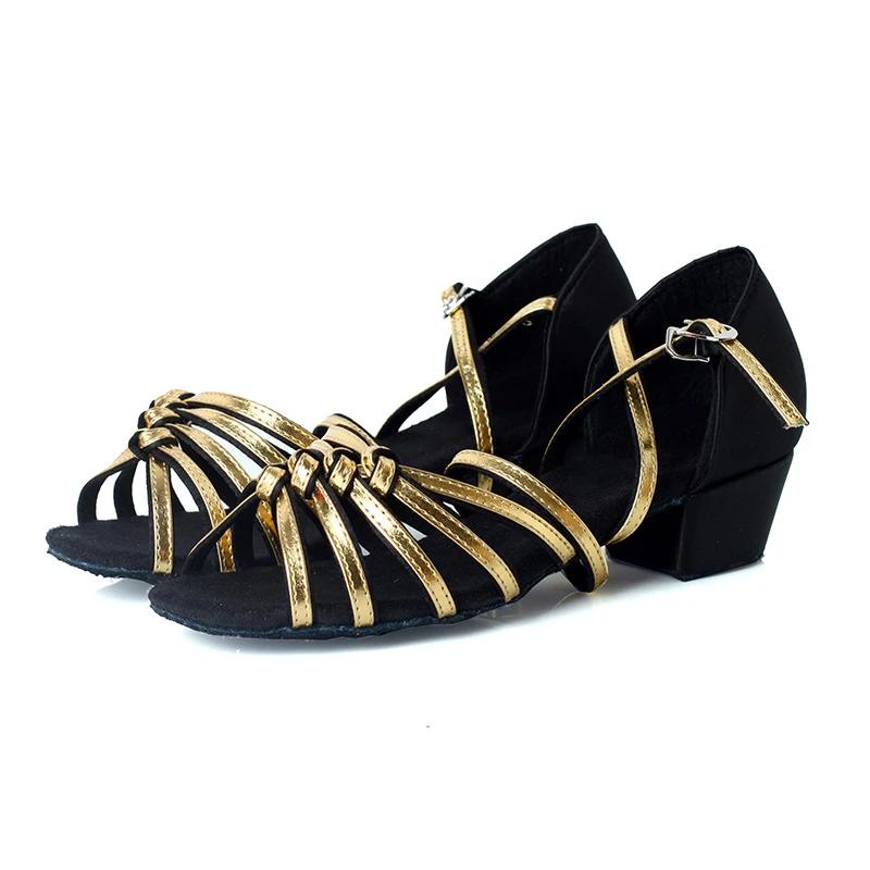 Different heel can be available Fashion red color latin shoes child girls dance shoes