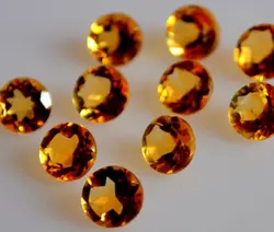 Natural Citrine Faceted Round shape loose gemstone Diamond Cut cabochon for making jewelry wholesale price