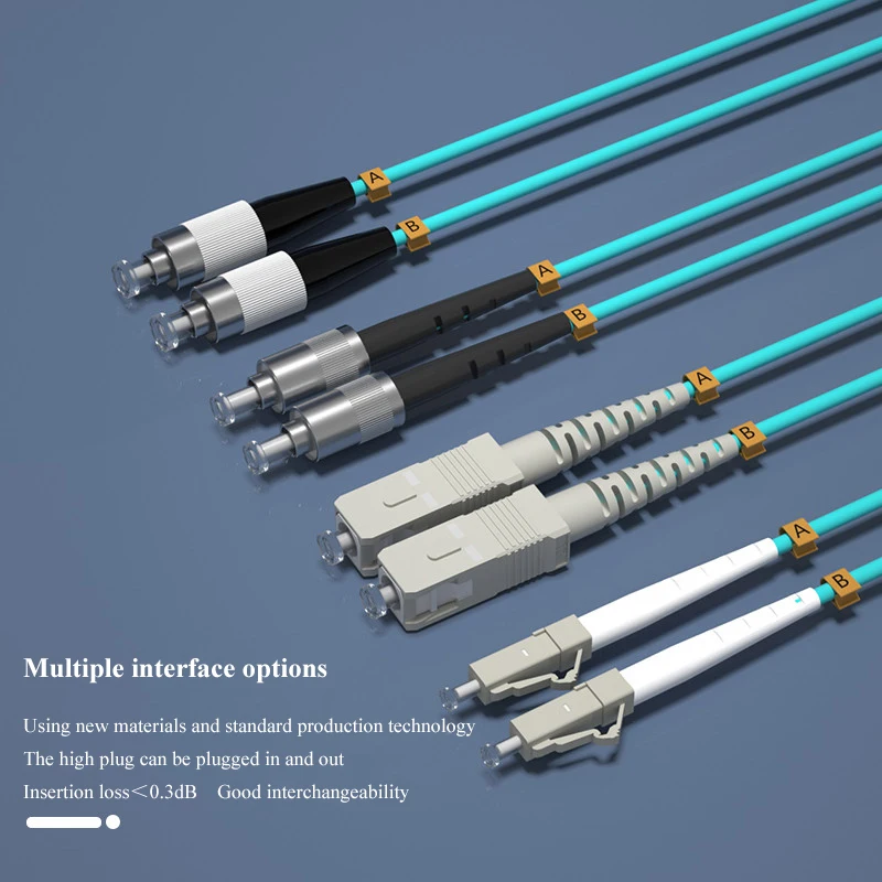 10 Gigabit optical fiber jumper 3 m LC-LC multimode dual core OM3 tail fiber support customized