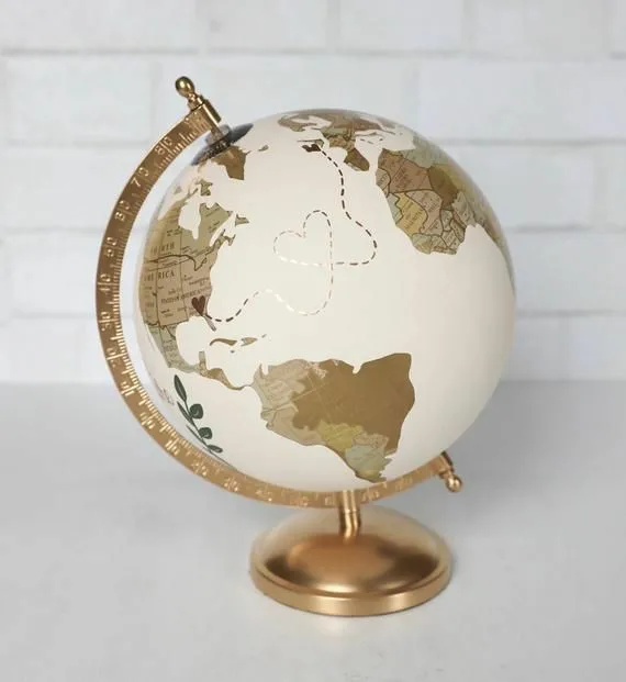 Globes Designer with Antique Copper  Stand World Globe