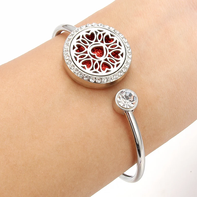 Fashion Aromatherapy bracelet & bangles  butterfly wings Stainless Steel Open Perfume Locket Essential Oils Diffuser bangles