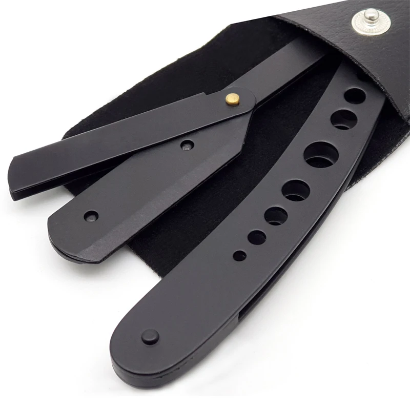 New Model Stainless Steel Folding Private Label Shavette Straight Razor Replaceable Barber Razor Blades