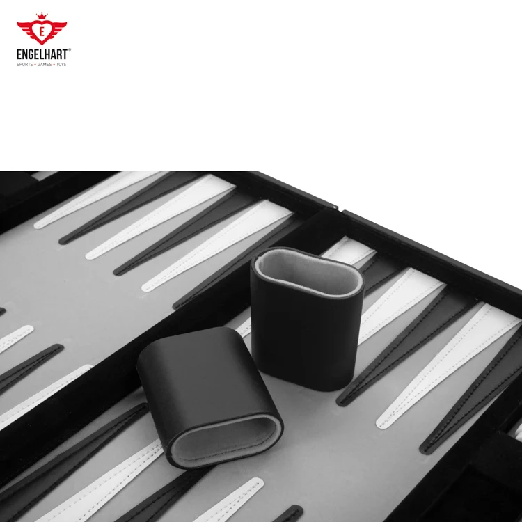 Longfield Games backgammon 11 inch set with wooden frame black, white and grey Educational toys for kids EU supplier Wholesale