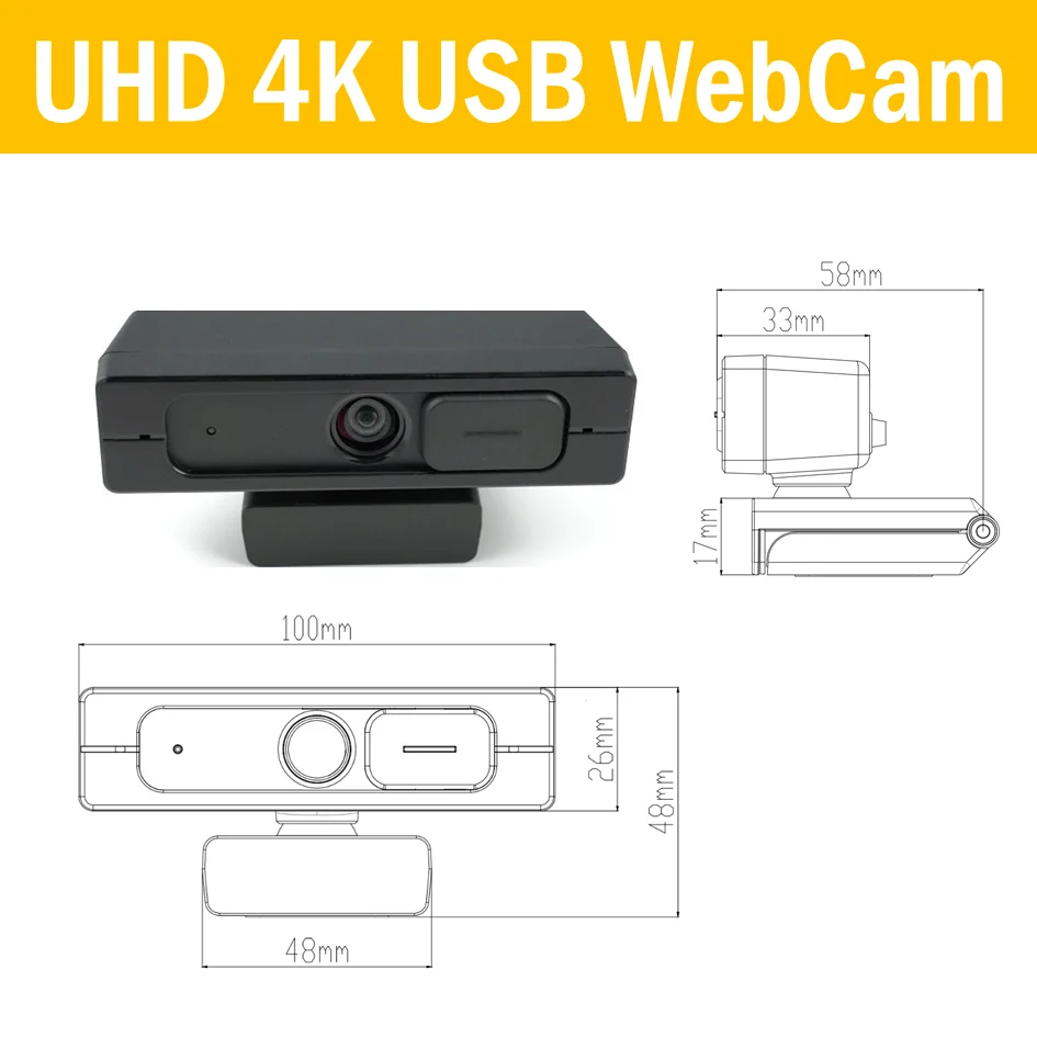  Веб-камера 4K с IMX415 и 2 * цифровым микрофоном для