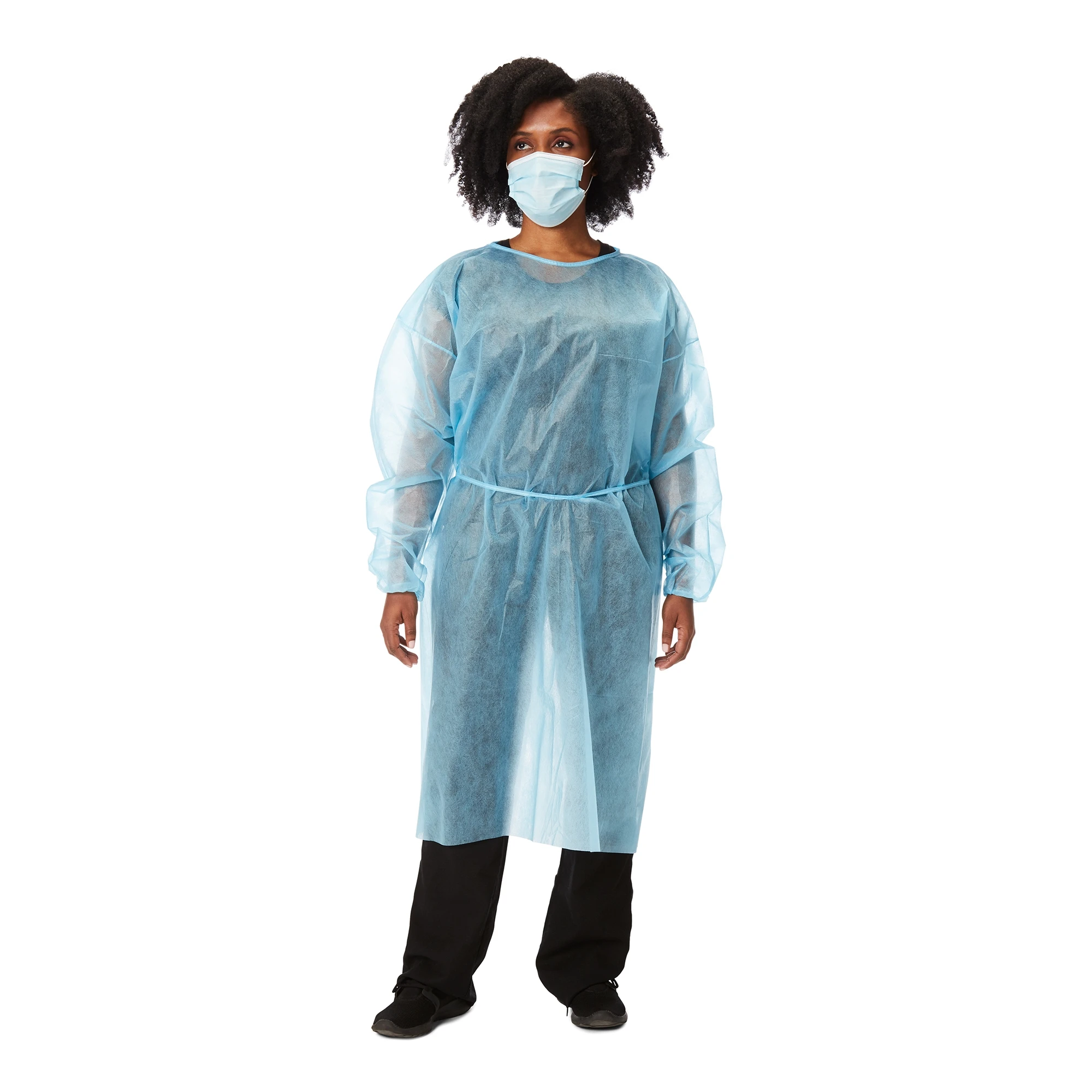 Защитное платье один размер подходит для большинства синих нестерильных одноразовых