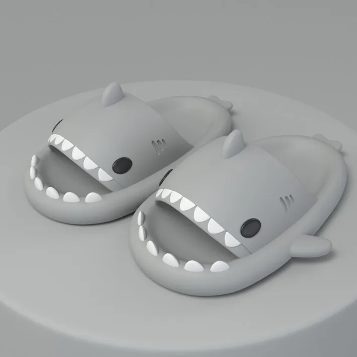 New 2022 Summer Water Shark Slippers Adult Couple Funny Indoor Slides Slippers pvc Cartoon Home Slippers