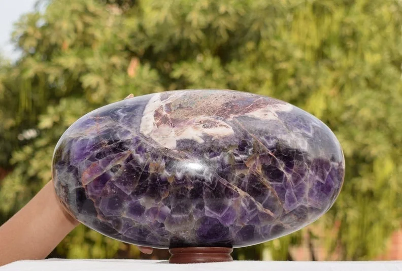 Amethyst crystal shiva   lingams  chakra  balancing healing lingams
