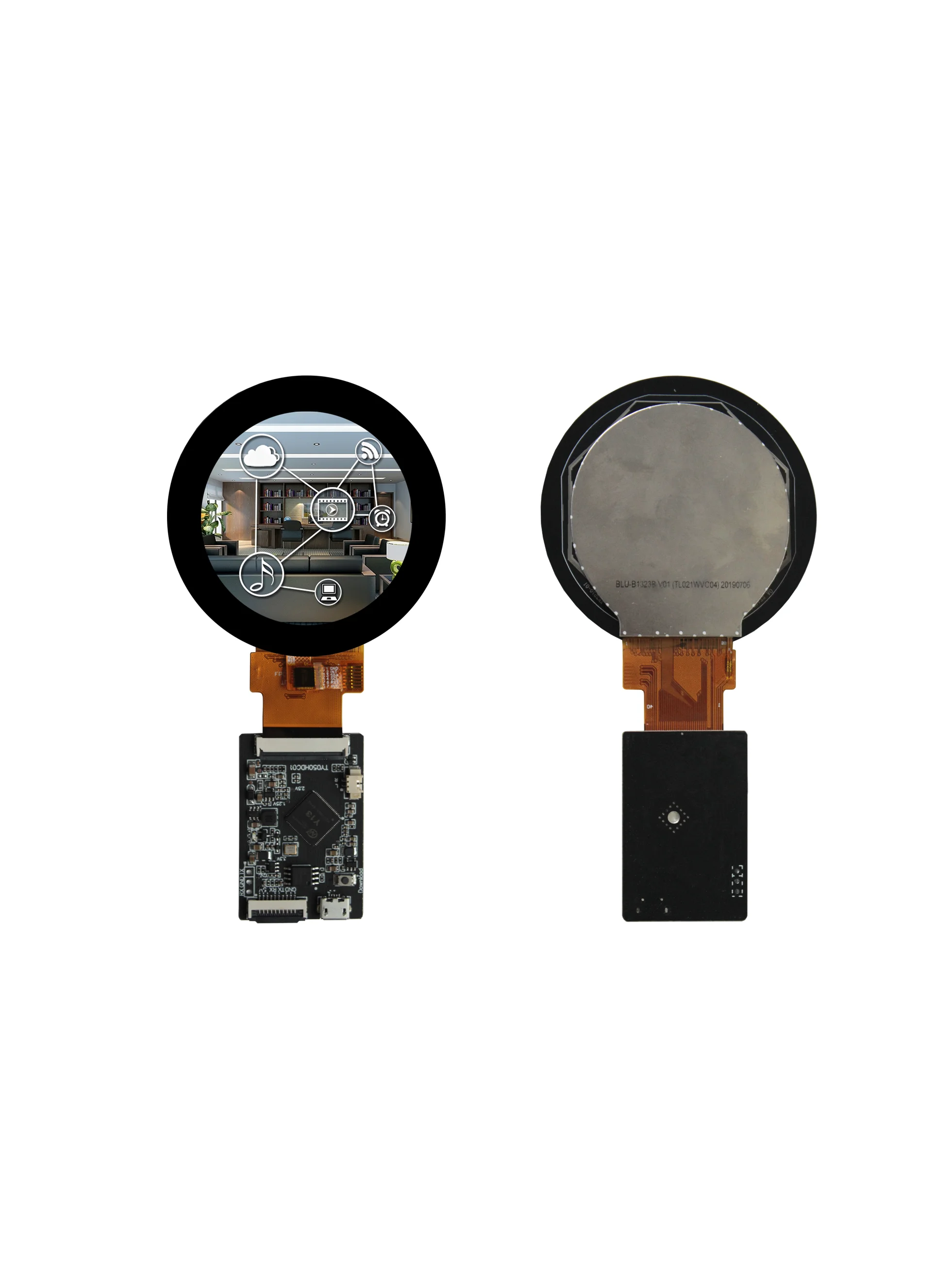 Маленькие круглые 2,1 дюймов IPS ЖК-дисплей круговой модуль для умного дома и умный переключатель