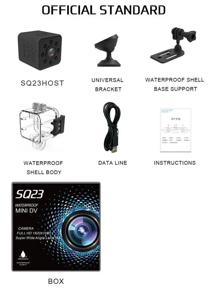 New arrival SQ23 infrared night vision Micro wireless small cctv camera waterproof sport dv mini hotspots sport camera wifi