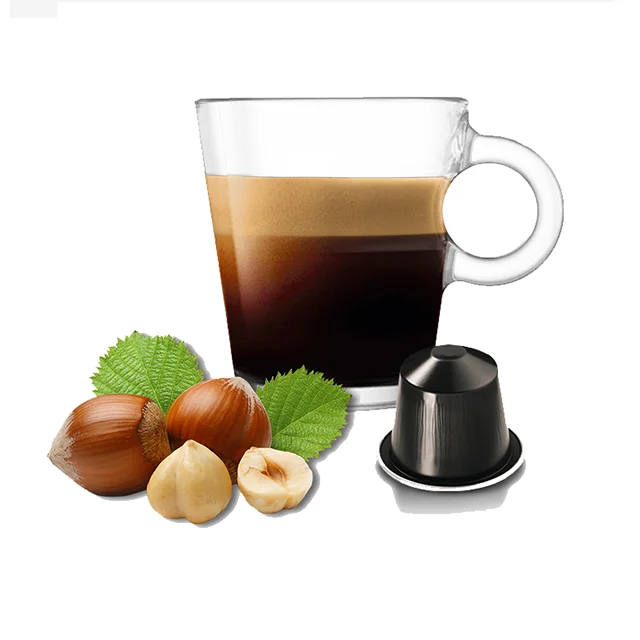 MINI-BOX 30 NESPRESSO COMPATIBLE CAPSULES. HALZENUT COFFEE - NOCCIOLINO. Flavored Coffee. Italian Coffee
