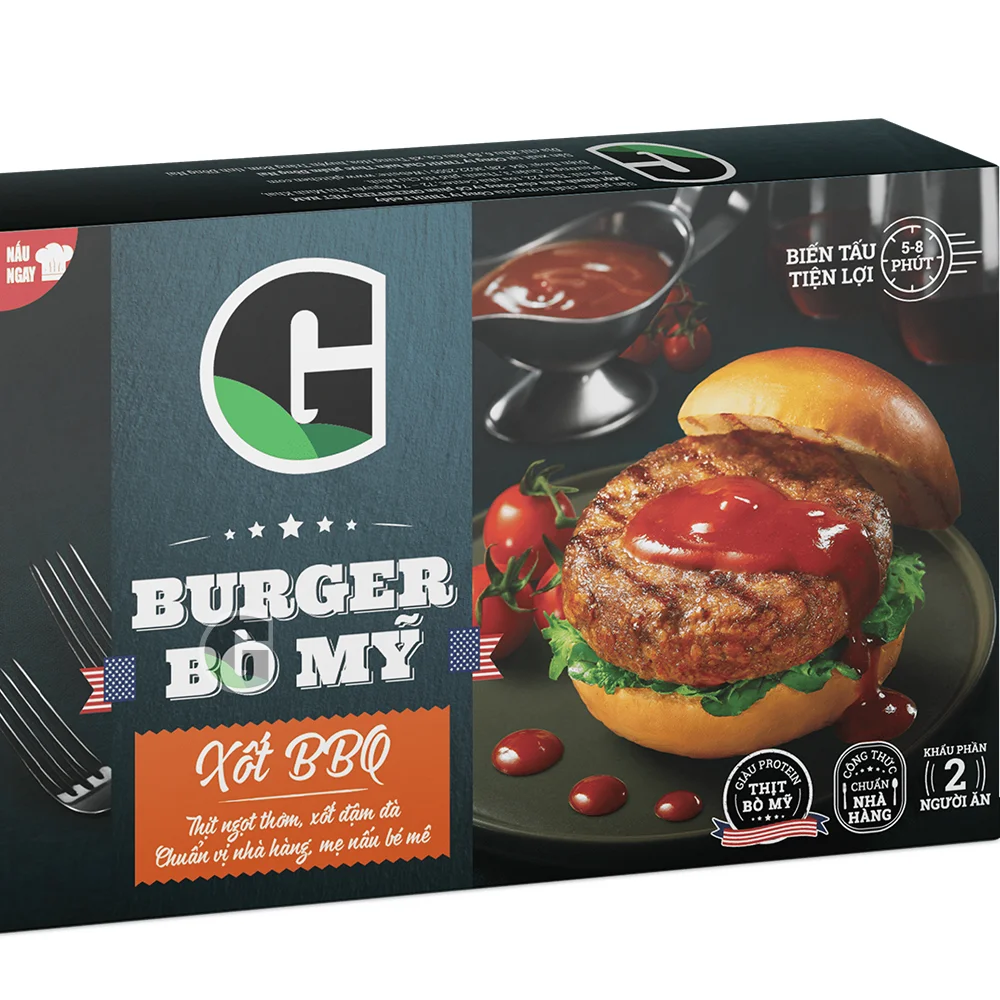 Special Beef Burger with BBQ sauce High quality (Frozen) Packed Carefully and Taste delicious