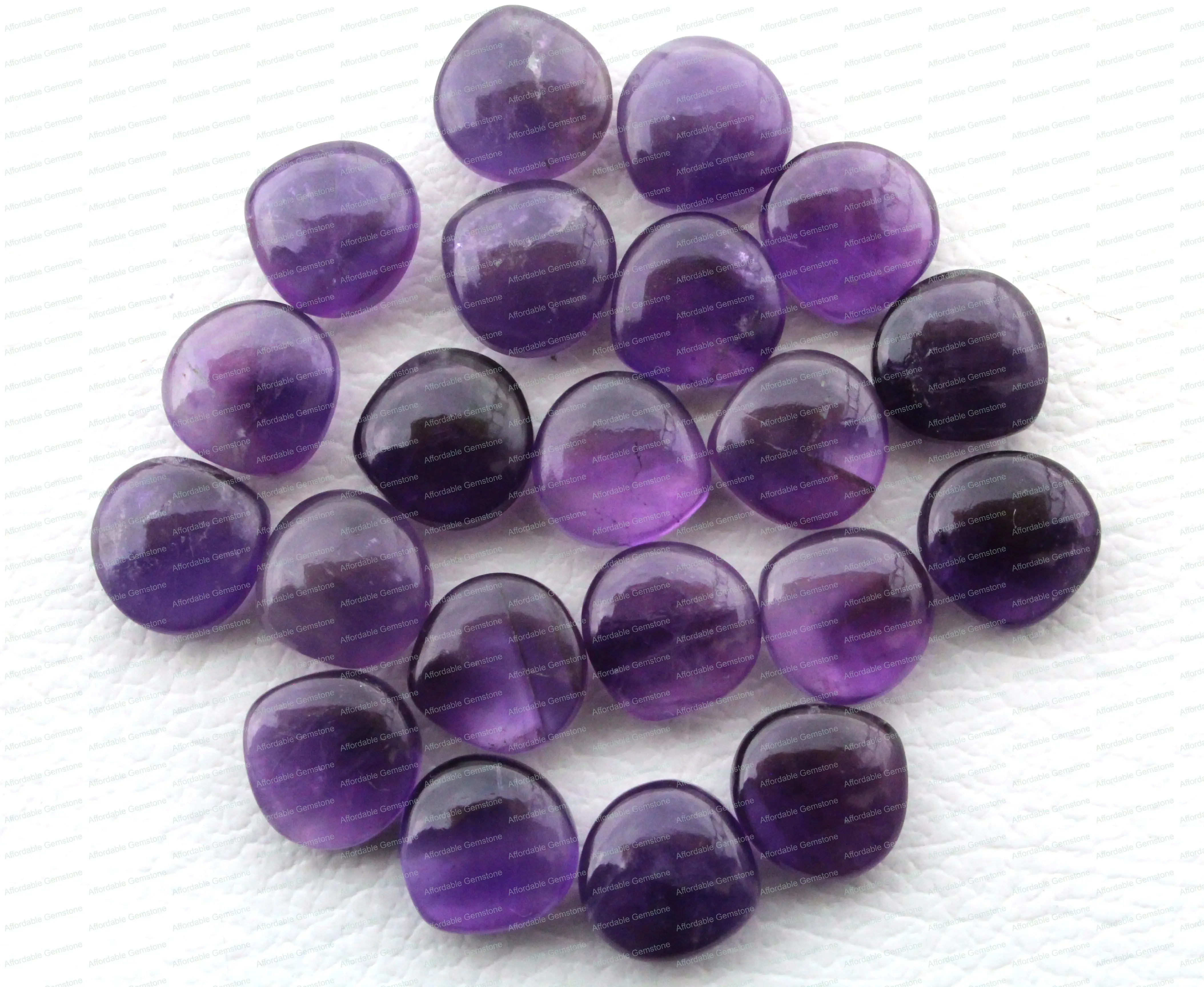 Натуральный Аметист, гладкие полированные драгоценные камни в форме сердца, перфорированные драгоценные камни, камень ручной работы, аметист для сережек, Размер 12x12 мм