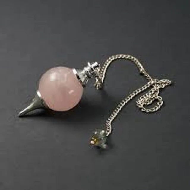Natural Healing Crystals Rose Quartz Ball Pendulum Wholesale Round Ball Pendulum For Reiki , Dowsing Buy From Navazish Agate