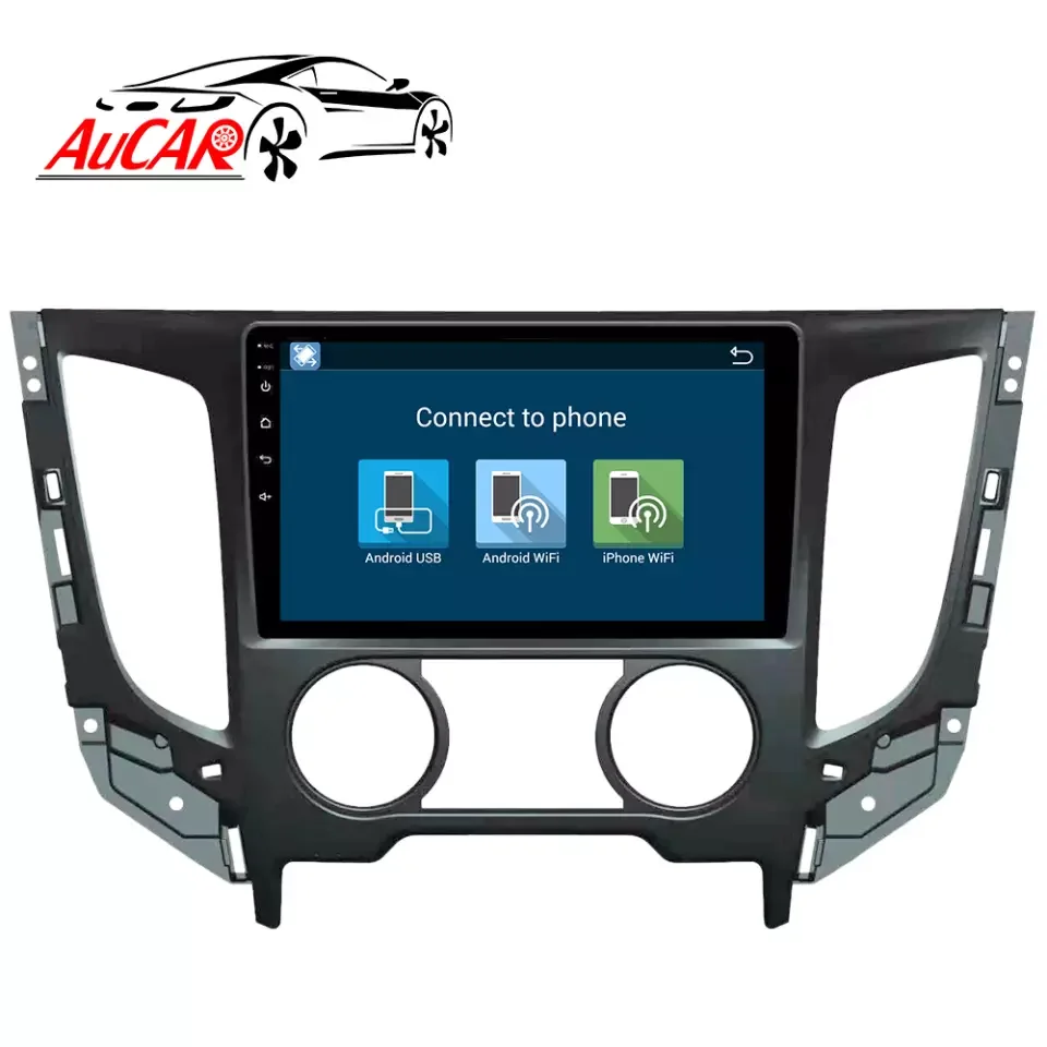 AuCar 9' Android 10 Car Radio Auto Stereo GPS Navigation 32GB-2GB Auto Electronics For Mitsubishi Triton L200 Manual AC 2015-19