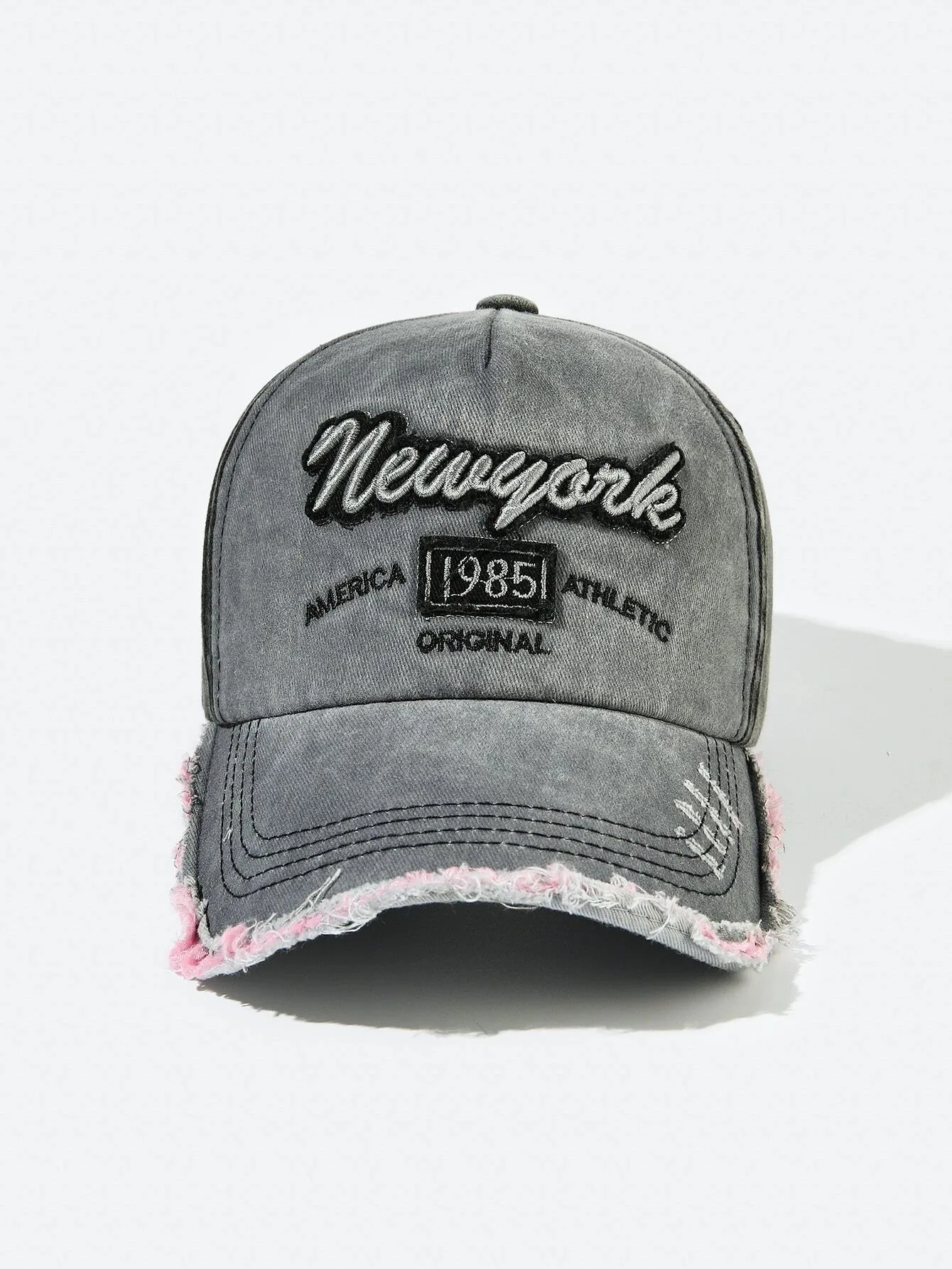 Men Custom Letter Embroidery Raw Trim Unisex Adjustable 6 Panel Casual Snapback Cotton Baseball Caps Men Women Dad Mesh Hat