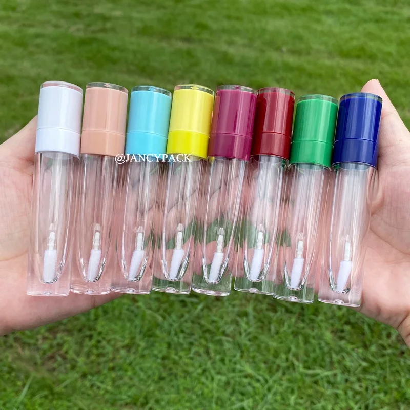 Косметические красочные красные, синие, желтые, зеленые, белые, телесные, металлические обода, прозрачные Пустые контейнеры для блеска для губ под заказ