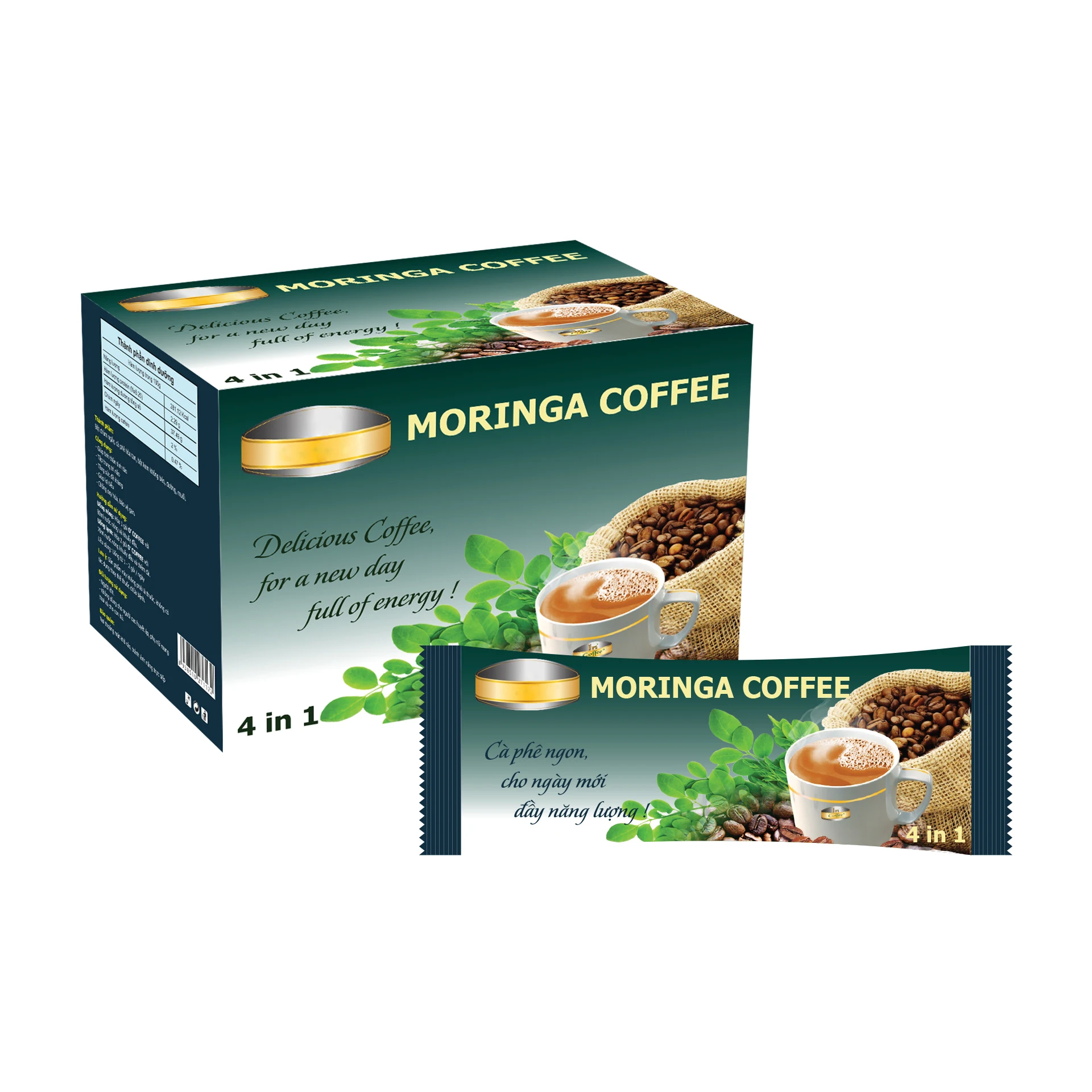 Premium Quality Best Price Instant Moringa Coffee 4 in 1 with Best Taste Energy Drink Vietnam Instant Coffee