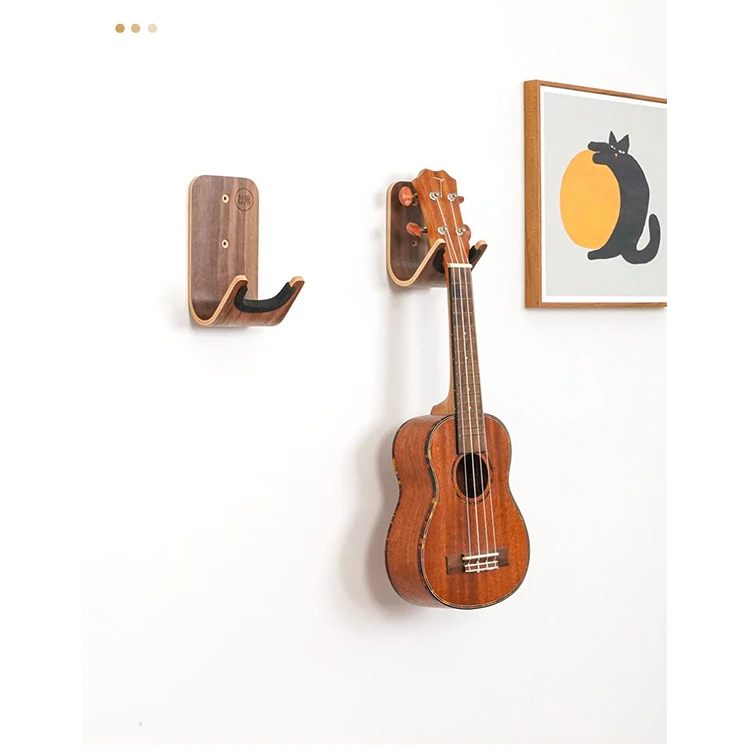 Solid Wood Composite Board Hot Pressing Technology Guitar Ukulele Wall Hanging Rack Wood Guitar Stand