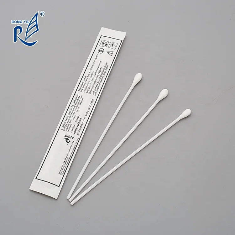 Sterile plastic stick cotton tip applicator swab