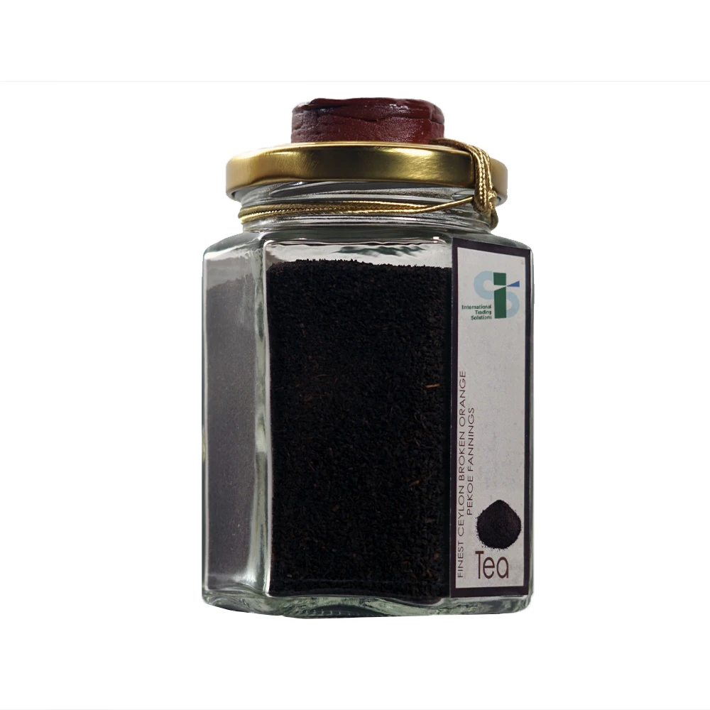 High Quality Black Tea Grade Wholesale Glass Jar Loose Tea Ceylon Broken Orange Pekoe Fannings Origin From Sri Lanka
