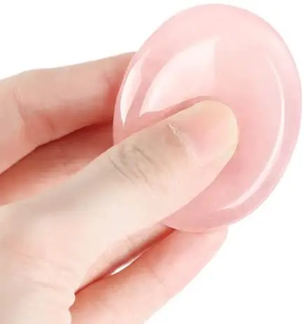 2inch Thumb Stone, Worry Stone Rose Quartz Thumb Stress Relief Massage, 1pcs Piece Stress Relief Stone Palm