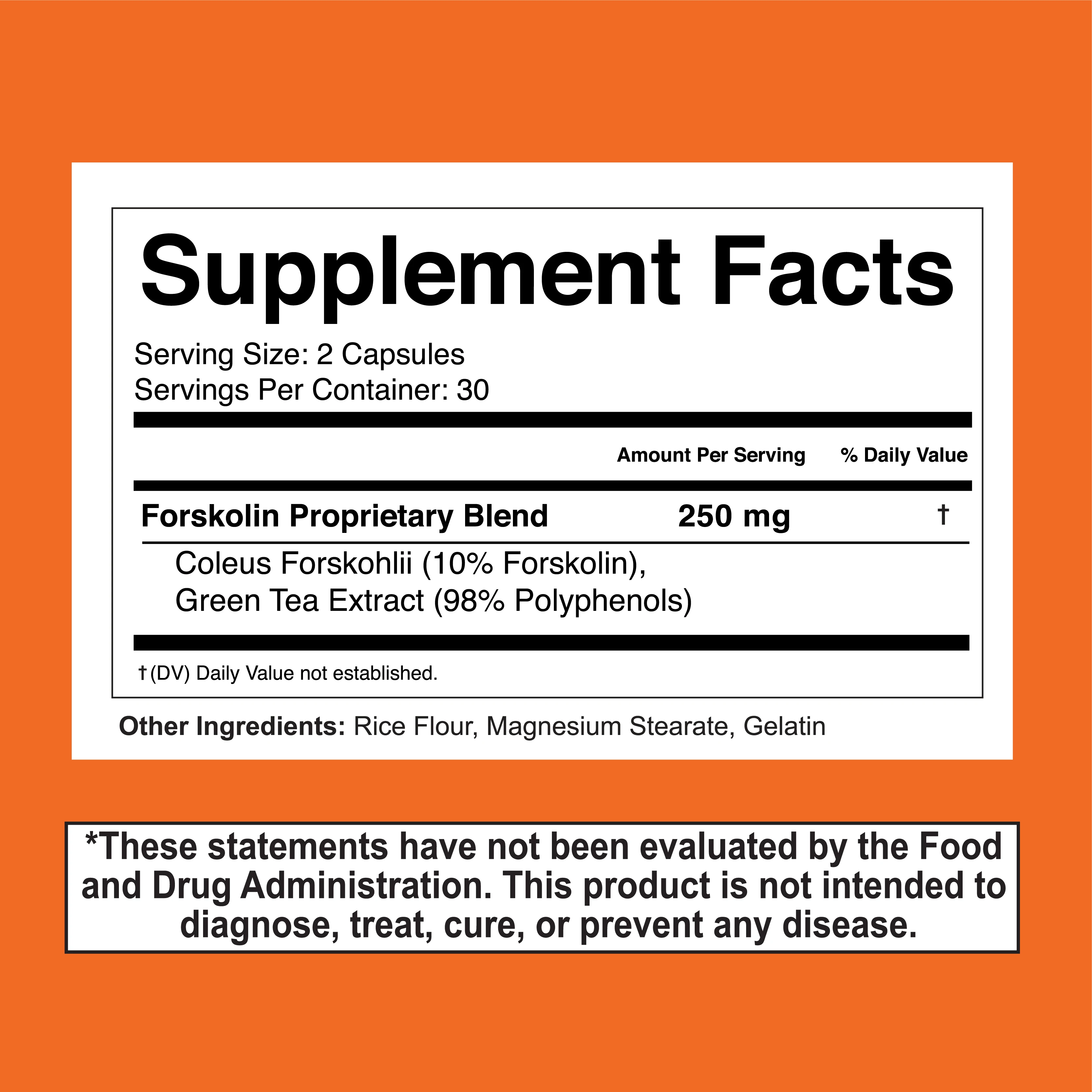 Private Label Forskolin 60 Capsules Premium Appetite Suppressant Metabolism Booster Carb Blocker & Fat Burner For Women & Men