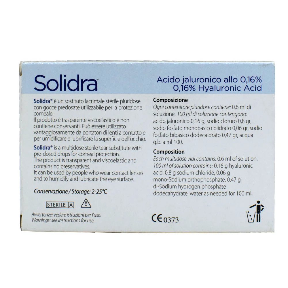 Quality Transparent High Density Hyaluronic Acid Preservative-Free Monodose Eyedrops for Dry Eye, Redness and Eye Fatigue Relief