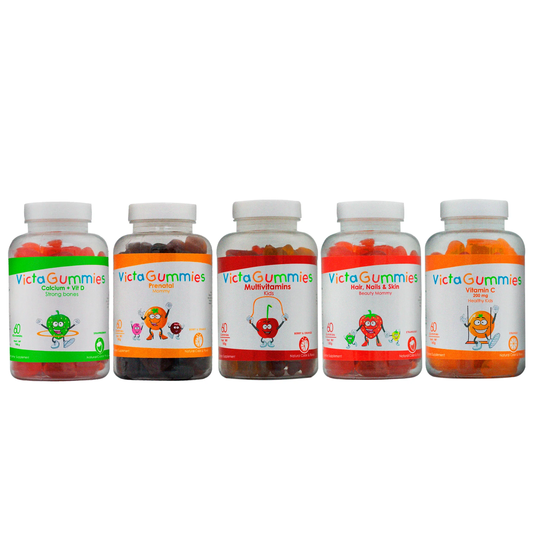 
Pectin based gummies food supplement VictaGummies Vitamin C 60 gummies per bottle Nutritional supplement Orange 
