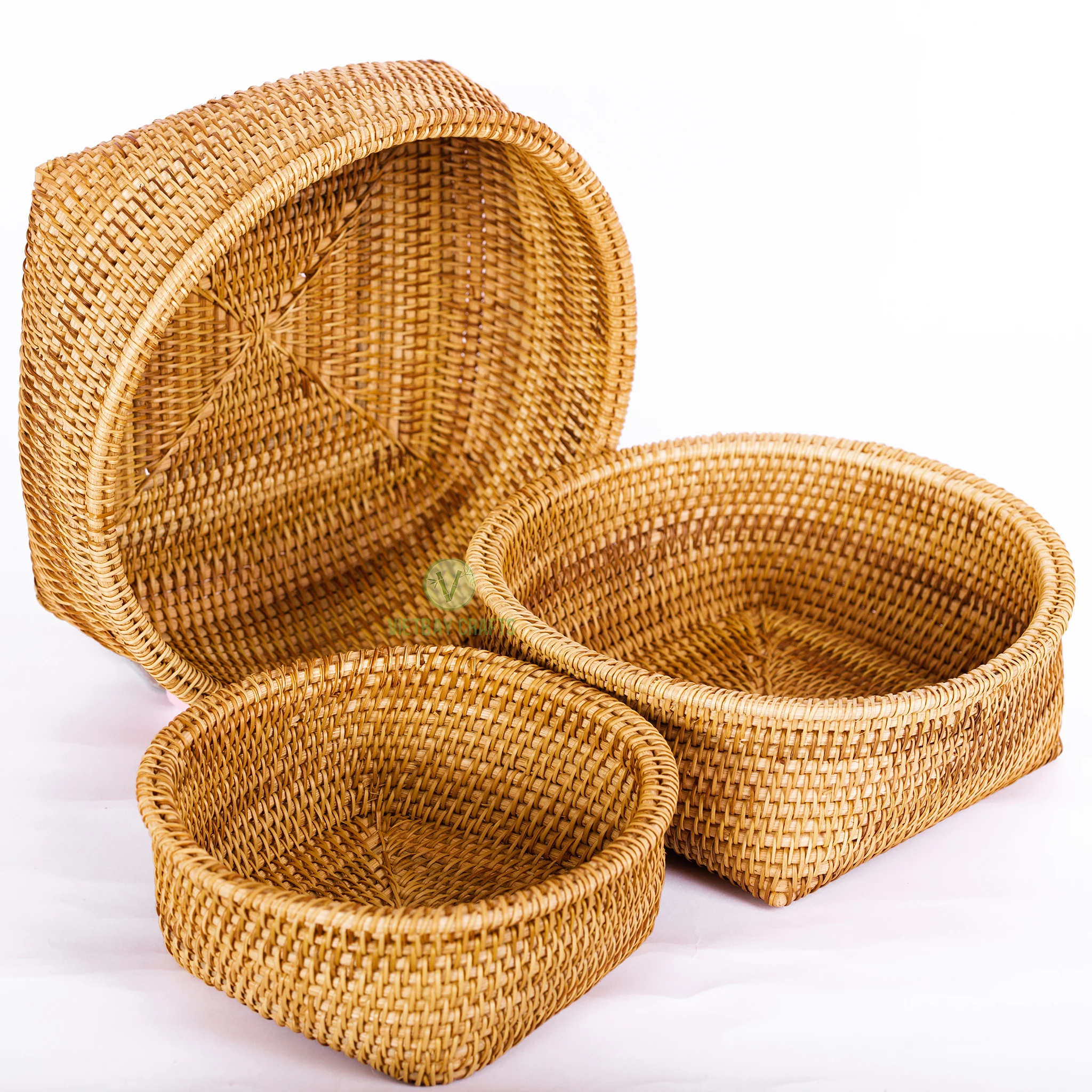 
Wholessale in 2021 Natural Rattan Storage Basket Recycle Rattan Storage Baskets Woven by Skillful Artisans Made in Vietnam 