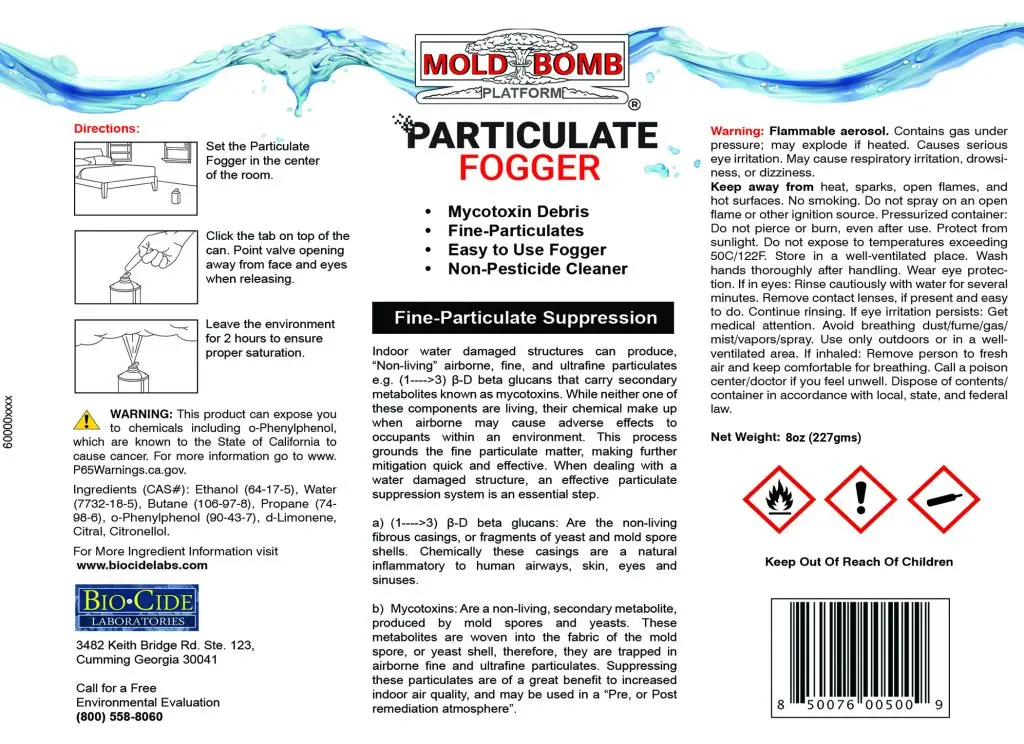Excellent Quality Mold Bomb Fogger Suppresses Mold Spores, Mildew, Fungi Use 1-6oz Can (1 treatment)