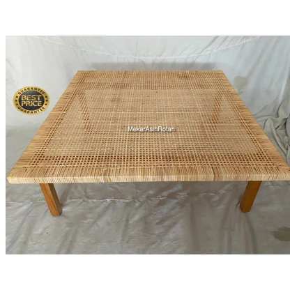 Indonesia outdoor wood mahogany natural rattan long bench living room bed room balcony patio decorative bench dressed dining