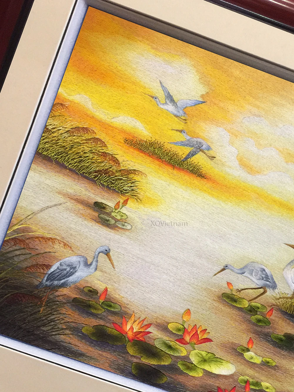 Wall Art Decoration An Evening On My Hometown Embroidary Scenery Paintings in Traditional Style